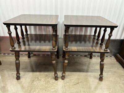 Vintage Matching End Tables with spindles #2114