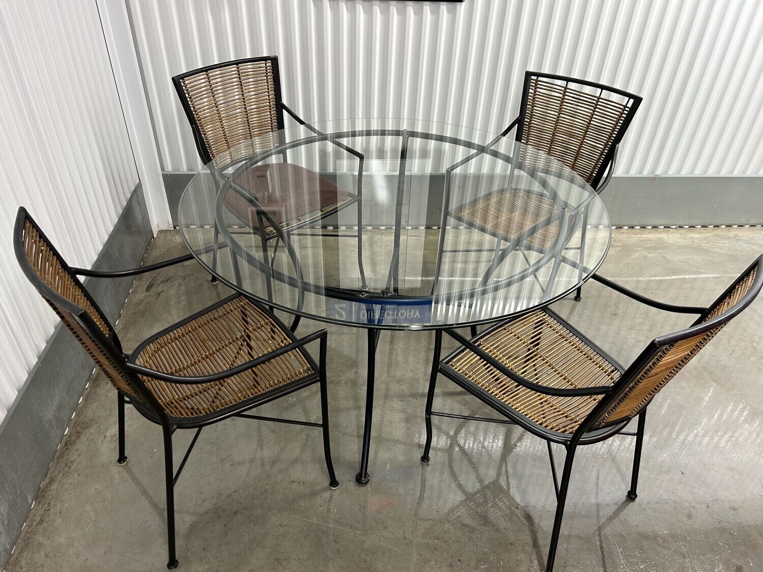 Patio Set with black frame, bamboo seats &amp; backs #2118 ** 6 wks. to sell, full price