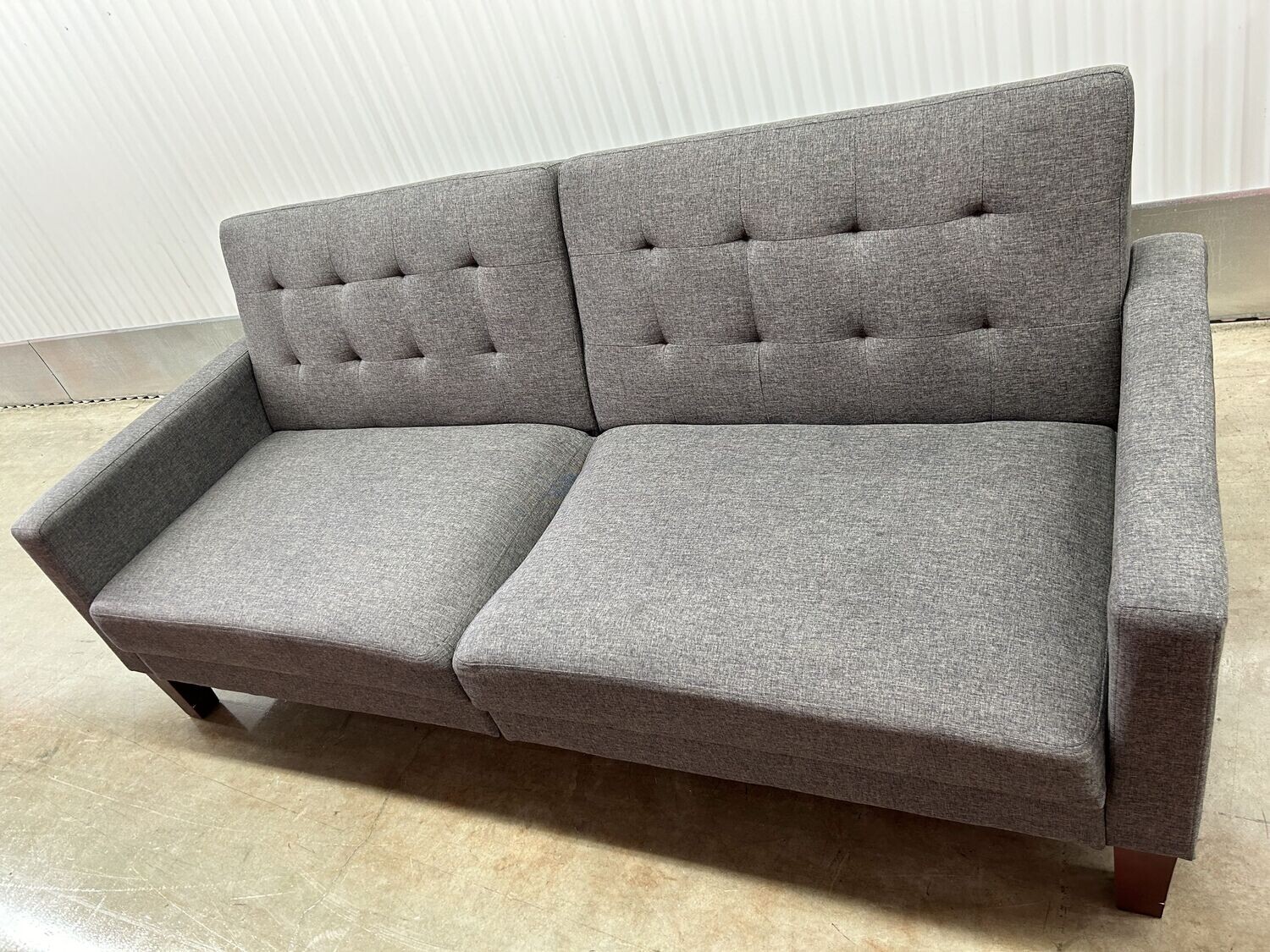 Gray Tufted Futon/Sofa Bed, excellent condition! #2324
