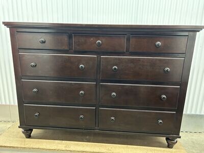 9-drawer Dresser dark brown, matching pieces #2126