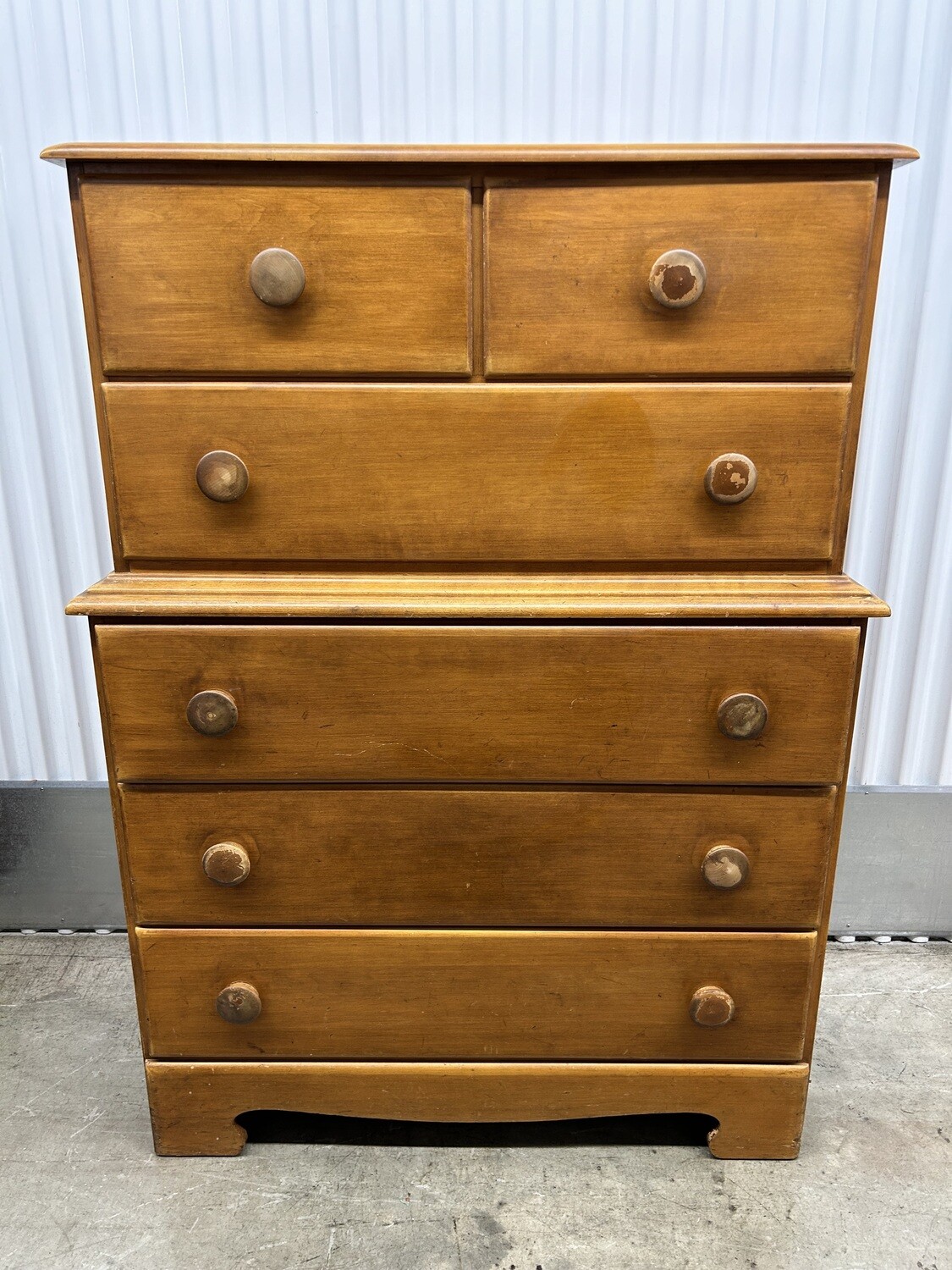 Vintage Maple & Birch 6-drawer Dresser #2324