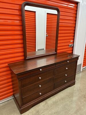 8-drawer Dresser, curved top trim, with mirror #2118