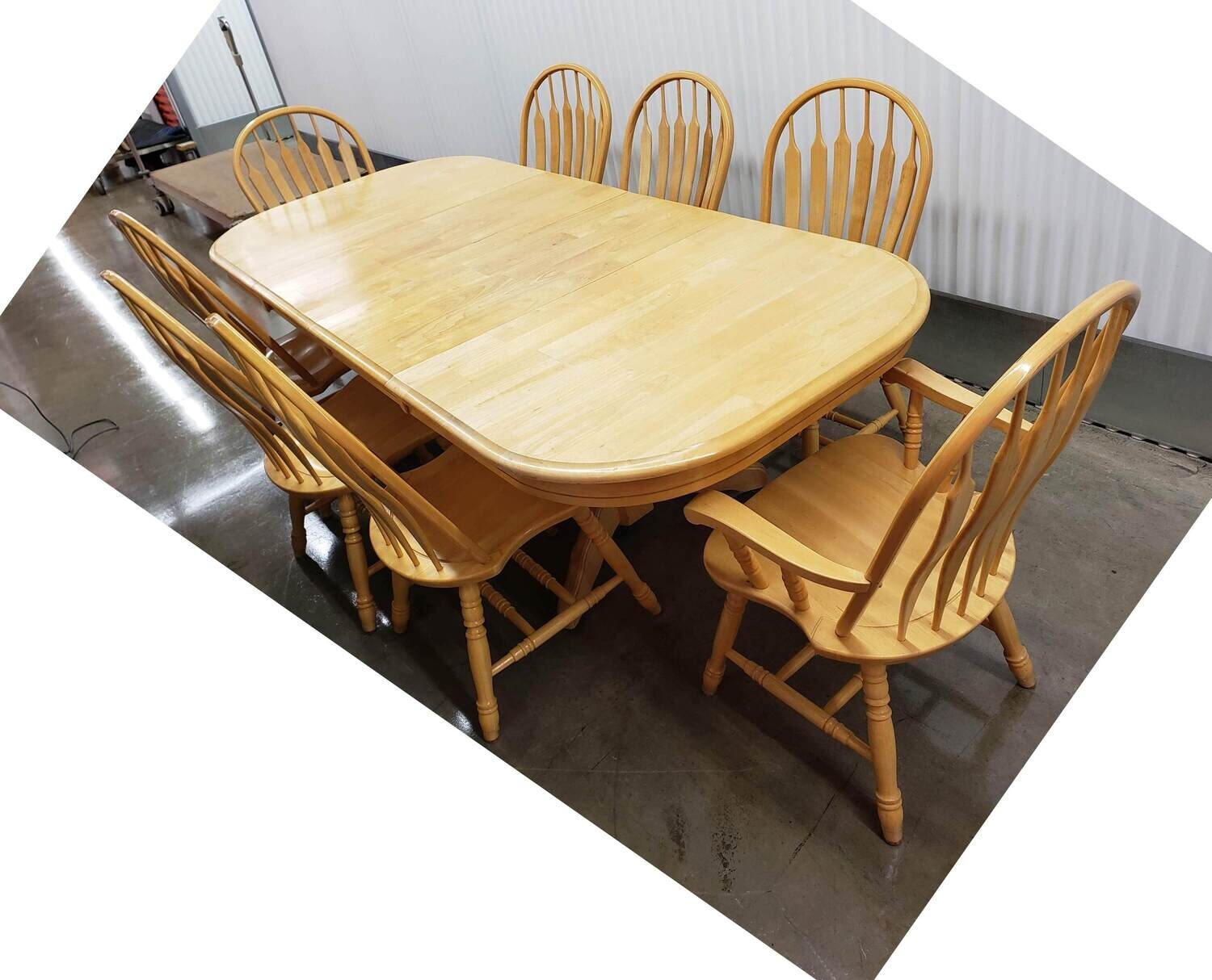 Pedestal Dining Table, 2 leaves, 8 chairs #2118 ** 1 mo. to sell, full price