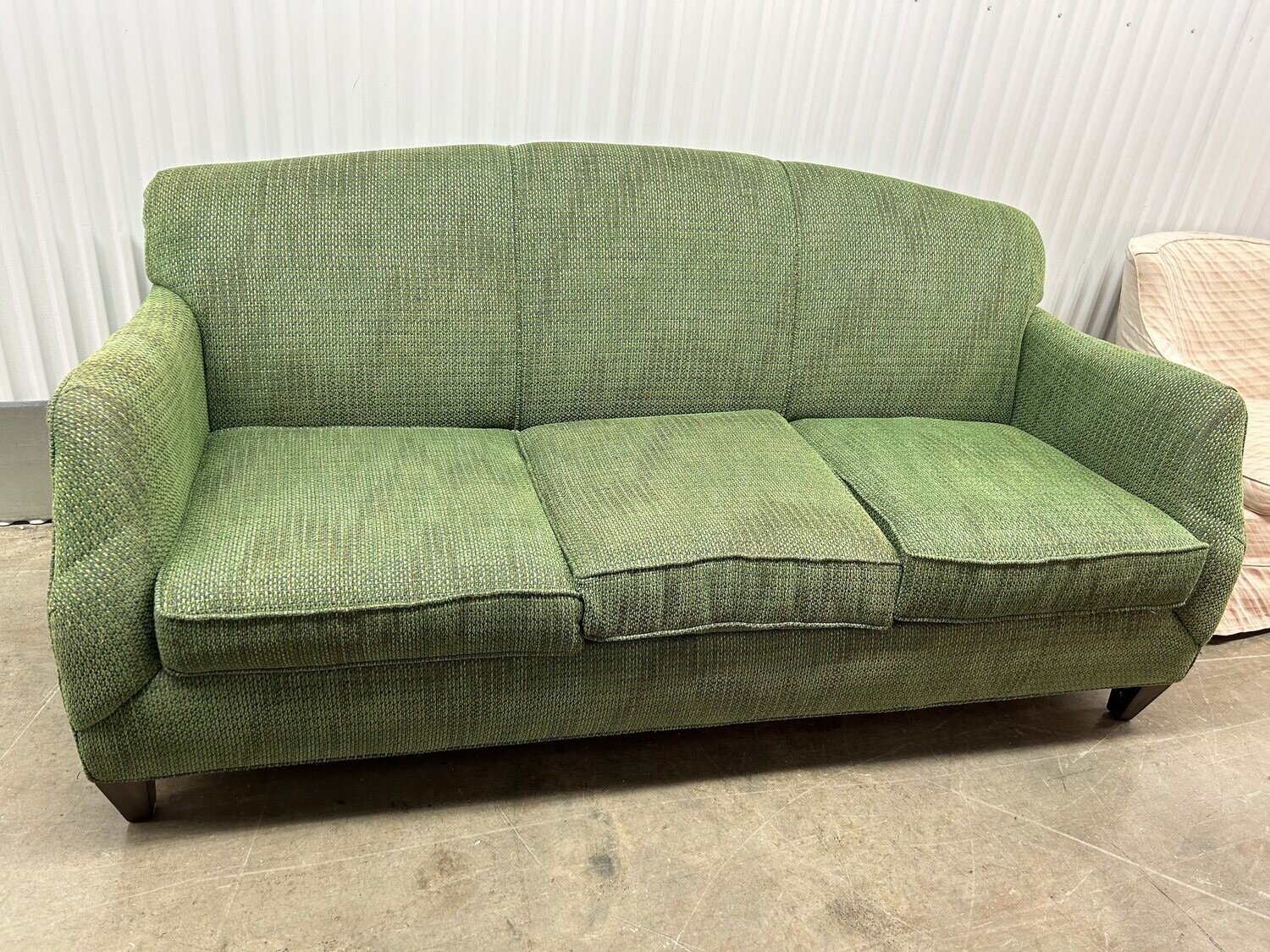 Flexsteel Sofa, tweed w/ tropical green #2214