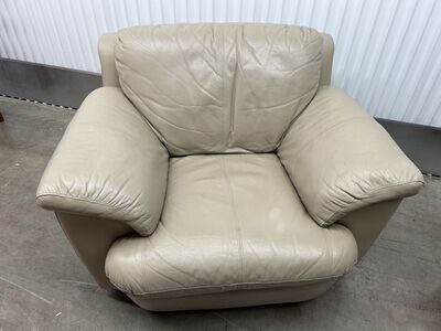 Tan Faux Leather Oversized Arm Chair #2125