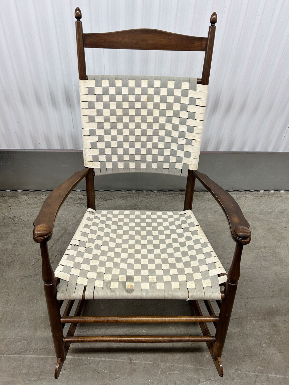 Vintage Shaker-style Rocker with Woven Seat #2009