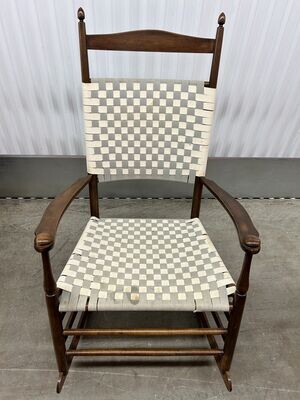 Vintage Shaker-style Rocker with Woven Seat #2009