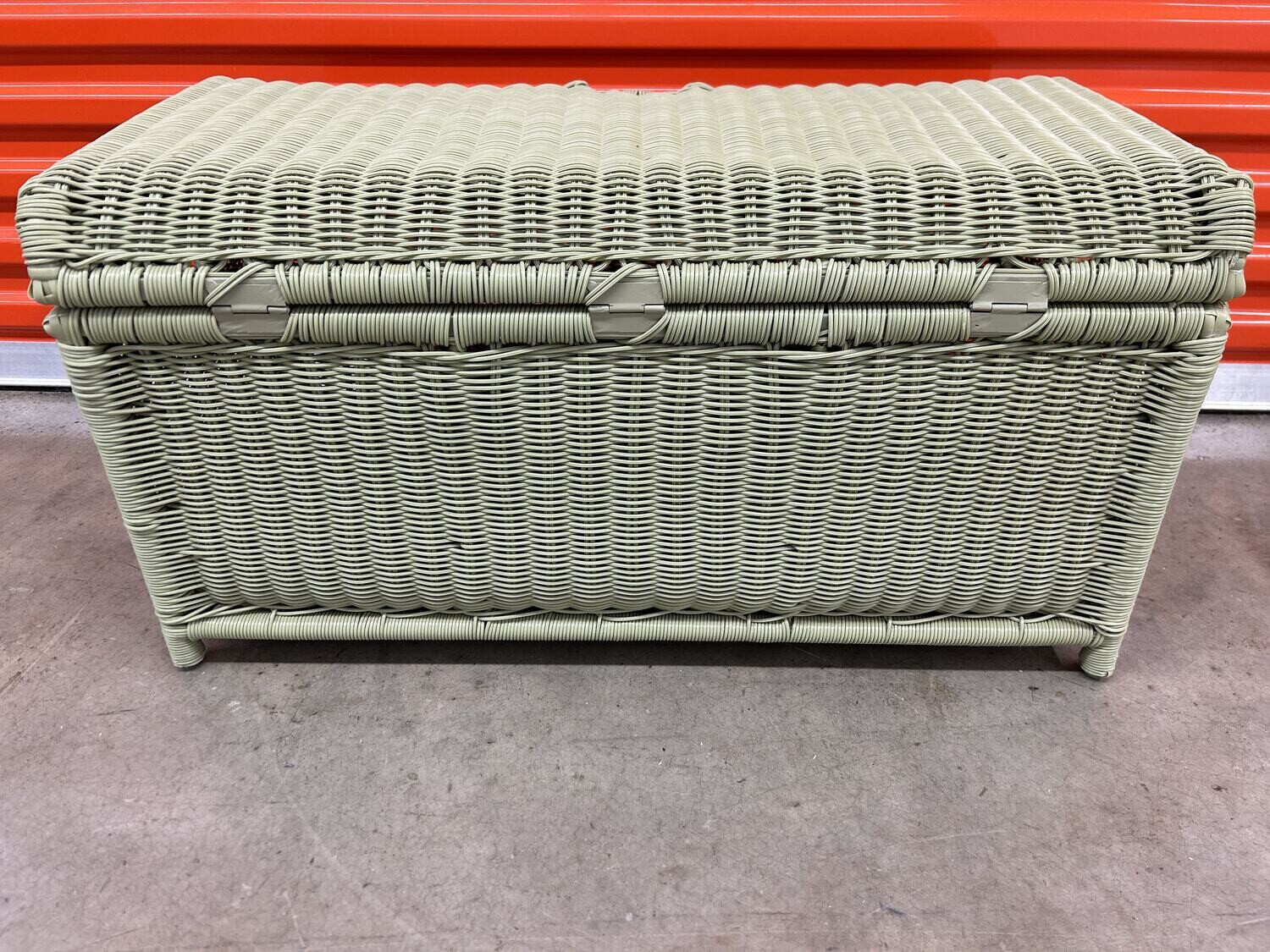 Mint Green Wicker Resin Storage Chest #2114