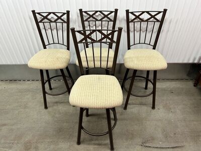 4 Swivel Bar Stools, brown metal frame, excellent condition! #2213