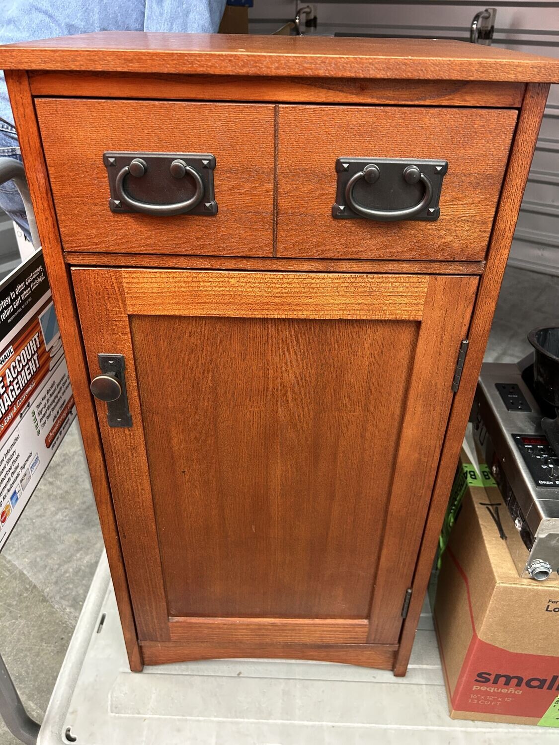Wood Storage Cabinet, black hardware #1048 ** 3 wks. to sell, full price