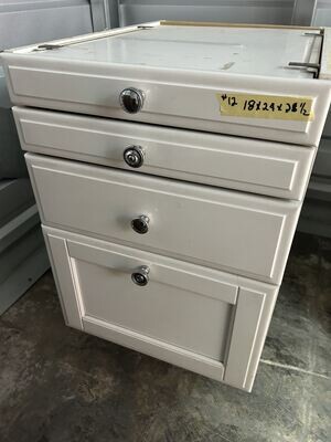 18" White Base Cabinet w/ file drawer, solid wood, soft close (12) #1267