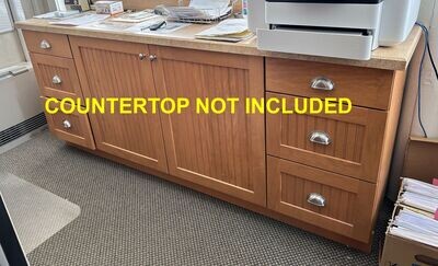 "Beadboard" Base Cabinets, 7 ft length, multi-use, solid wood, soft close (36-38) #1267, 1048