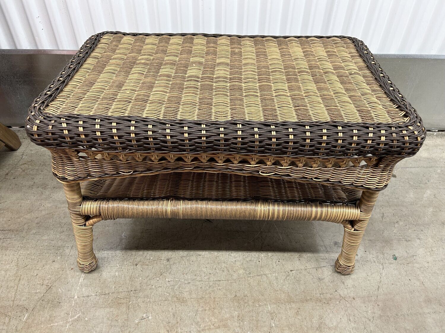 Wicker 2-tone Coffee Table, resin, great condition! #2103