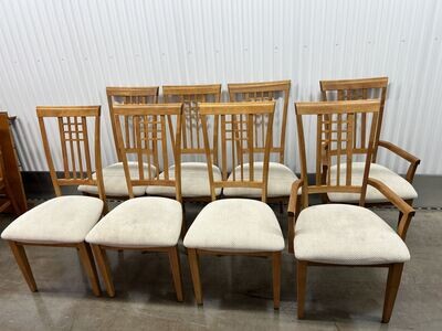 Set of 8 wood-frame Dining Chairs #2324