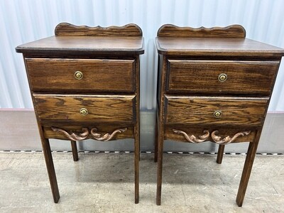 Matching Dark Oak End Tables, solid wood #2126