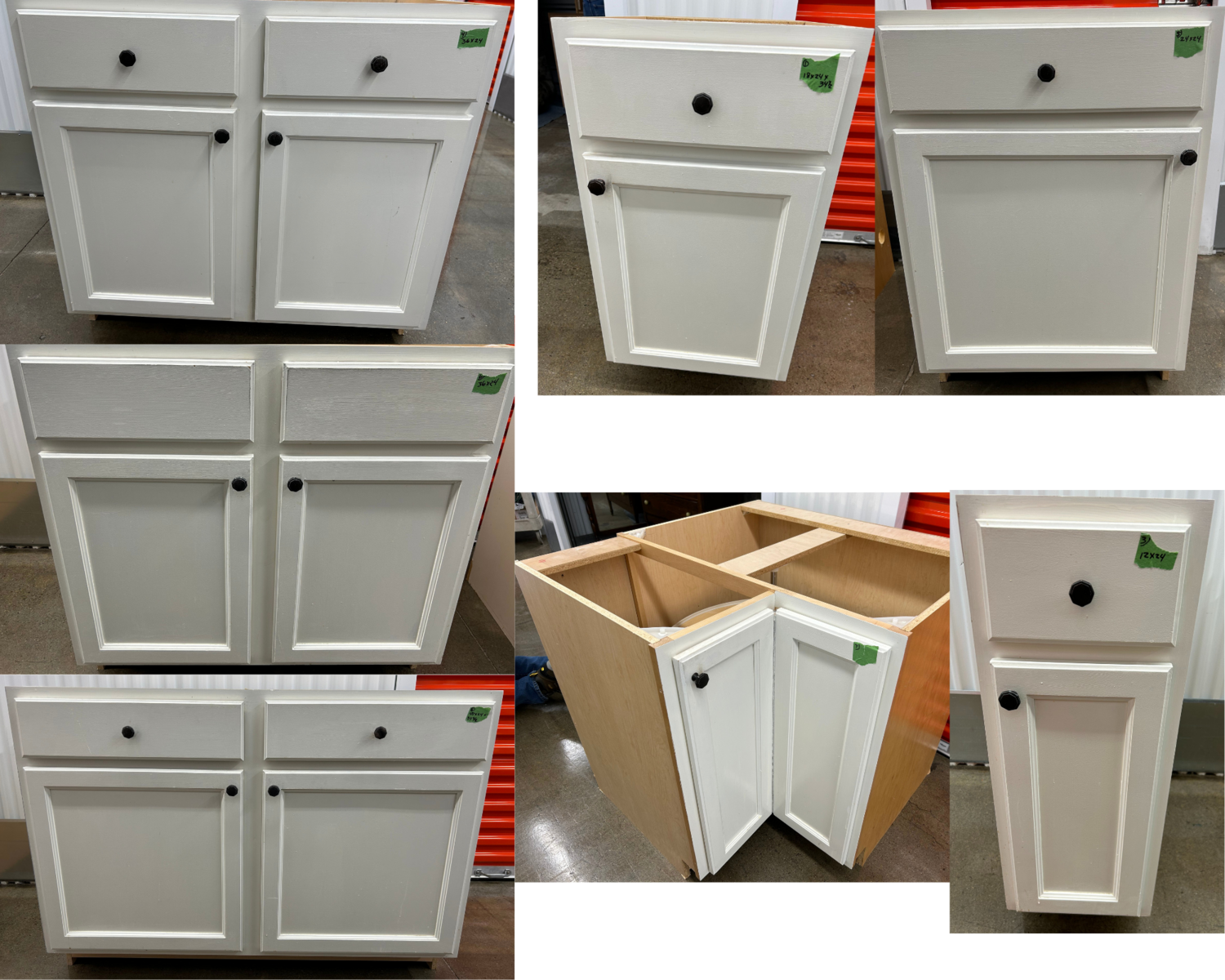 White 7-piece Kitchen Base Cabinets, includes sink base #1172 ** 1 day to sell, full price