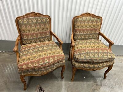 Matching Accent Chairs, antique style wood frame #2322