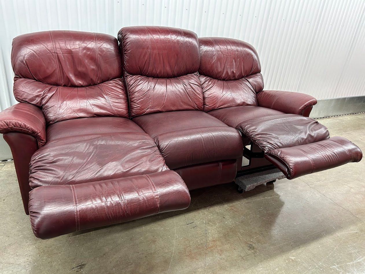 La-Z-Boy Leather Double Recliner Sofa, burgundy #2133 ** 2 mos. to sell, 50% off + 50% sale $75