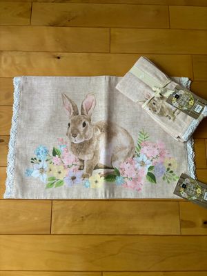 New! BBB Bunny Placemats (2) and Napkins (4) Set (PL22) #2314