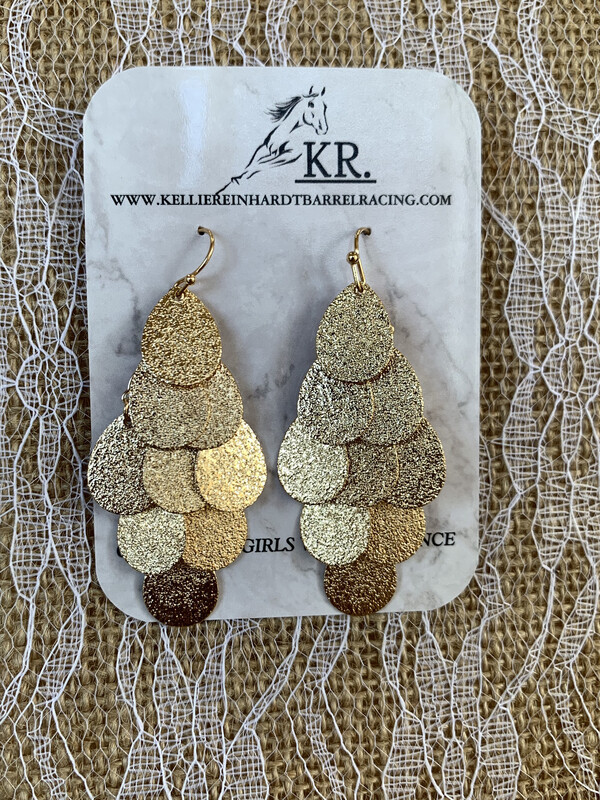 Earrings - Gold Hammertone Teardrops