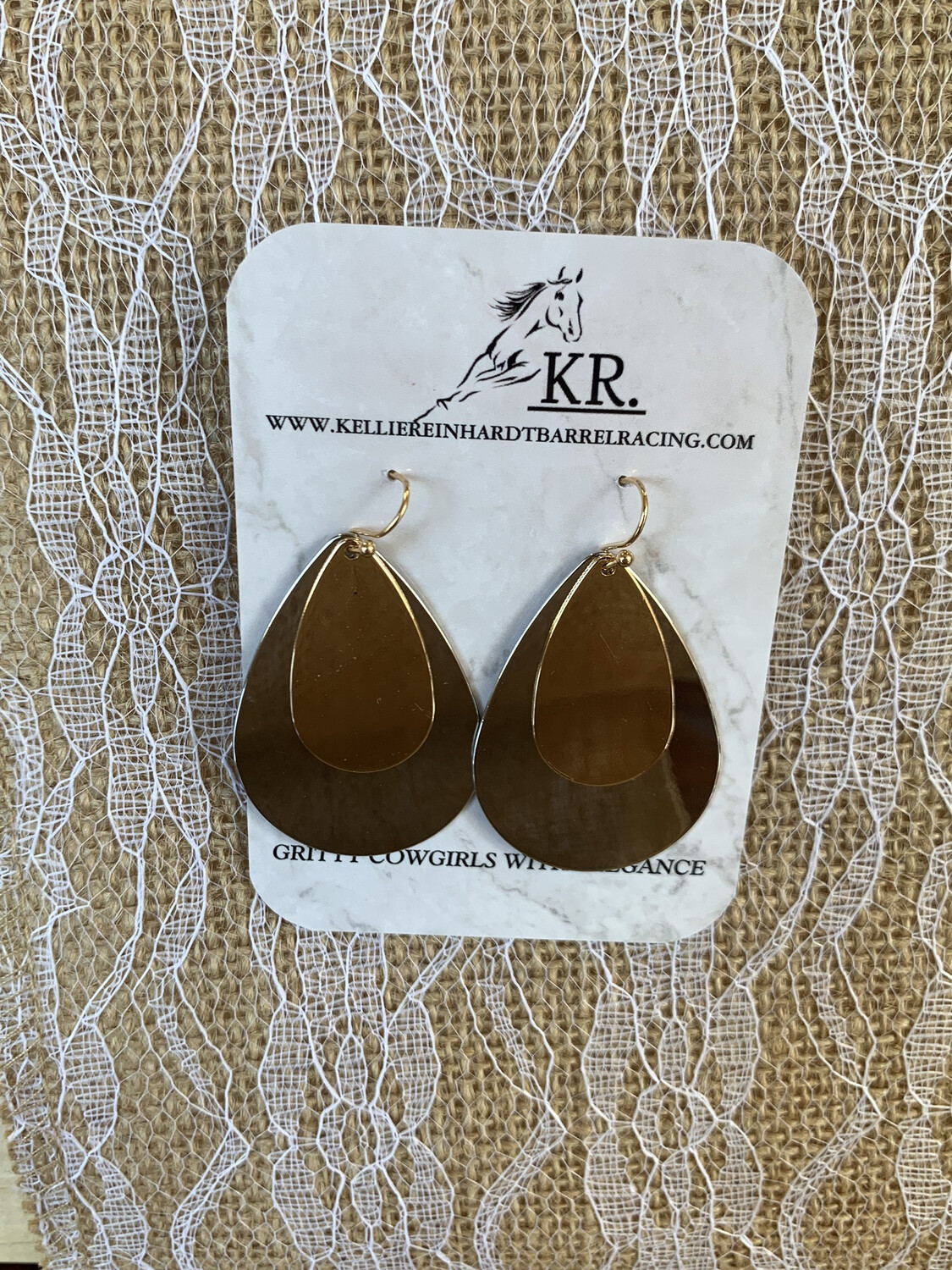 Earrings- Gold/Silver 2 Toned Teardrop