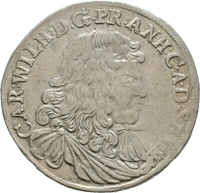 Gulden zu 2/3 Taler 1676, Carl Wilhelm, Anhalt-Zerbst