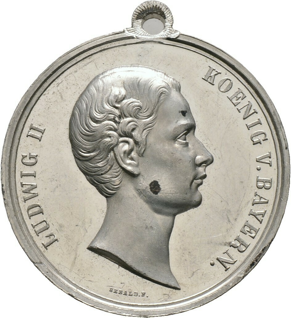 Tragbare Zinnmedaille o.J., Ludwig II., Bayern