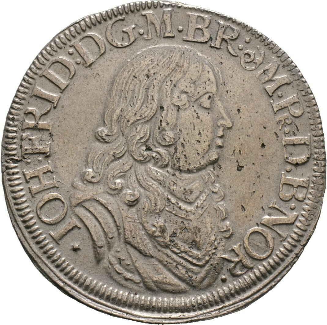 Gulden zu 2/3 Taler 1677, Johann Friedrich, Brandenburg-Ansbach