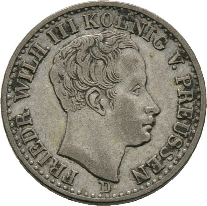 1/6 Taler = 4 Groschen 1840 D, Friedrich Wilhelm III., Brandenburg-Preußen