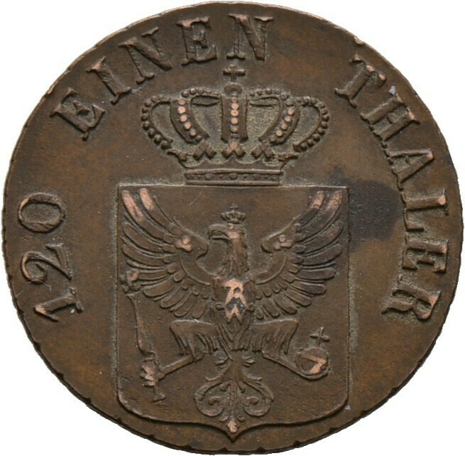 Cu-3 Pfennige 1839, Friedrich Wilhelm III., Brandenburg-Preußen