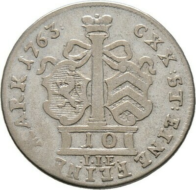 10 Kreuzer 1763, Maria von England, Hanau-Münzenberg