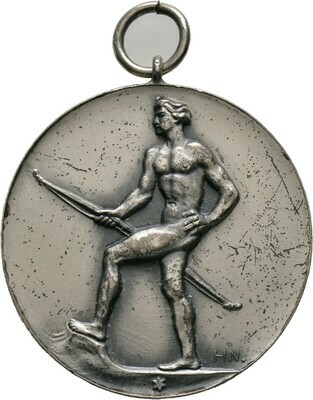 Tragbare, mattierte Silbermedaille 1929, Isny, Stadt