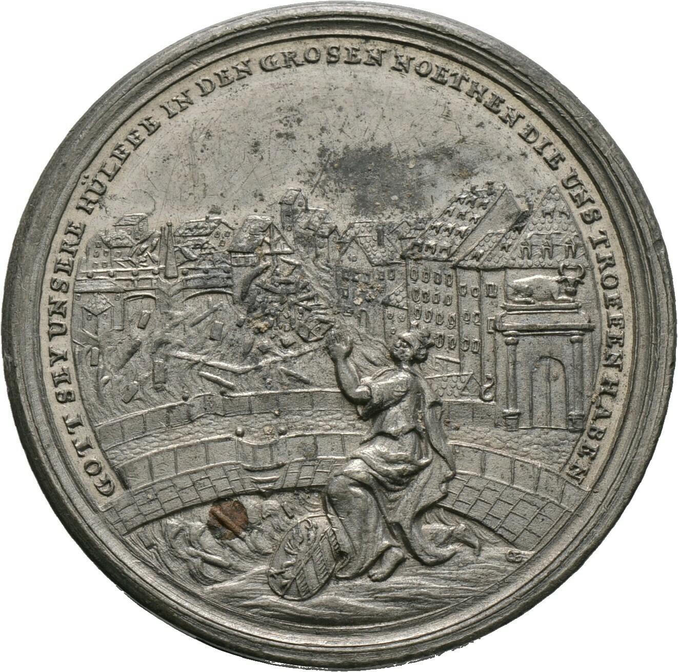 Zinnmedaille mit Kupferstift 1784, Nürnberg, Stadt