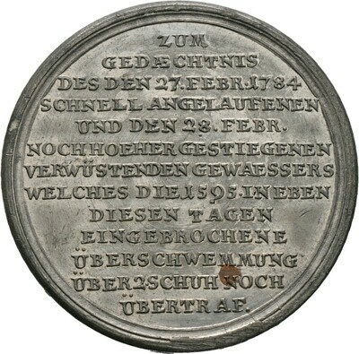 Zinnmedaille mit Kupferstift 1784, Nürnberg, Stadt
