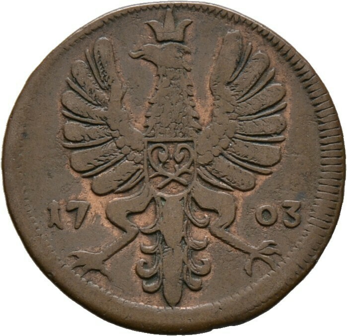 Cu-4 Pfennig 1703, Maximilian Ulrich von Kaunitz, ​Rietberg, Grafschaft​