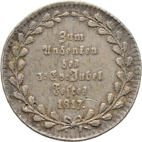 Jetonartige Silbermedaille 1817, Reutlingen, Stadt