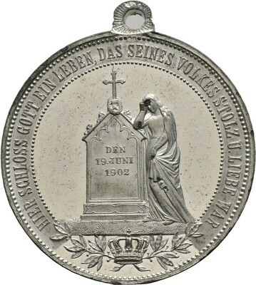 Tragbare Zinnmedaille 1902, Albert, Sachsen-Albertinische Linie