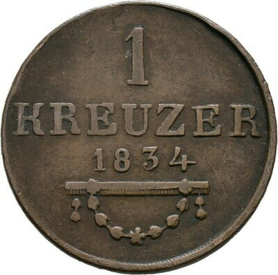 Cu-Kreuzer 1834, Bernhard Erich Freund, ​Sachsen-Meiningen