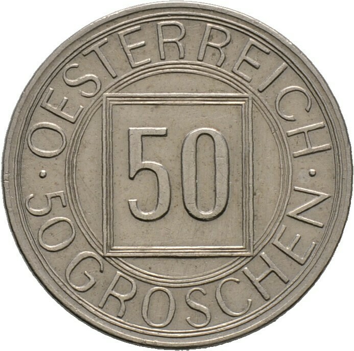 50 Groschen 1934, 1. Republik, Haus Österreich