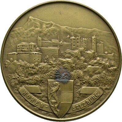 Messing-Steckmedaille o.J., Wolfgang Amadeus Mozart, Salzburg, Stadt