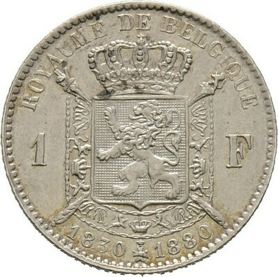 Franc 1880, Leopold II., Belgien, Königreich