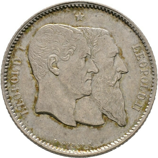 Franc 1880, Leopold II., Belgien, Königreich