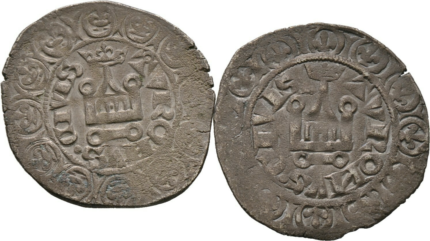 Lot (2 Stücke): Gros a'la queue o.J. (1355), Jean II. le Bon, Frankreich