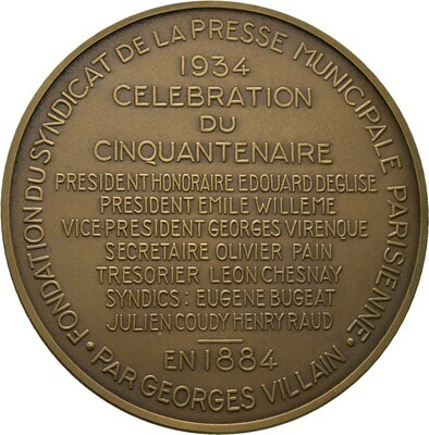 Bronzemedaille 1934, 3. Republik, Frankreich