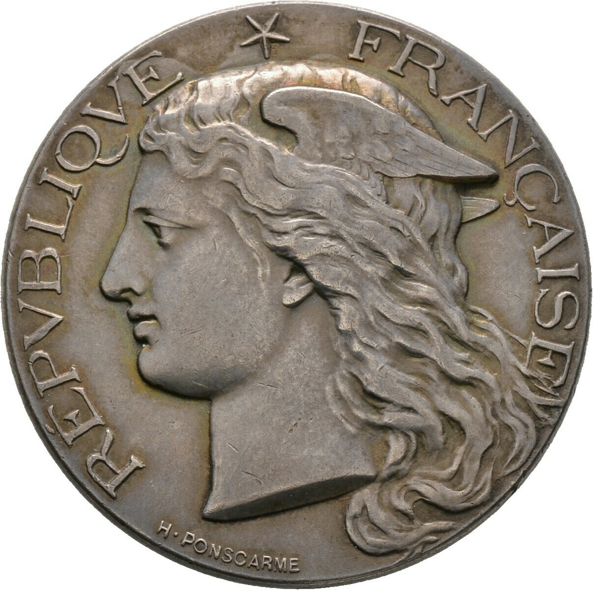 Mattierte, silberne Prämienmedaille 1896, 3. Republik, Frankreich