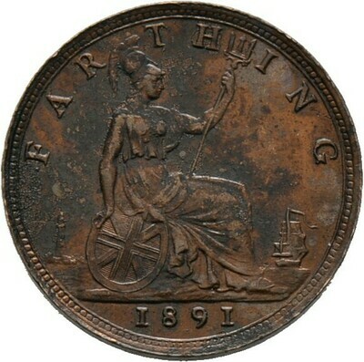 Cu-Farthing 1891, Victoria, Großbritannien