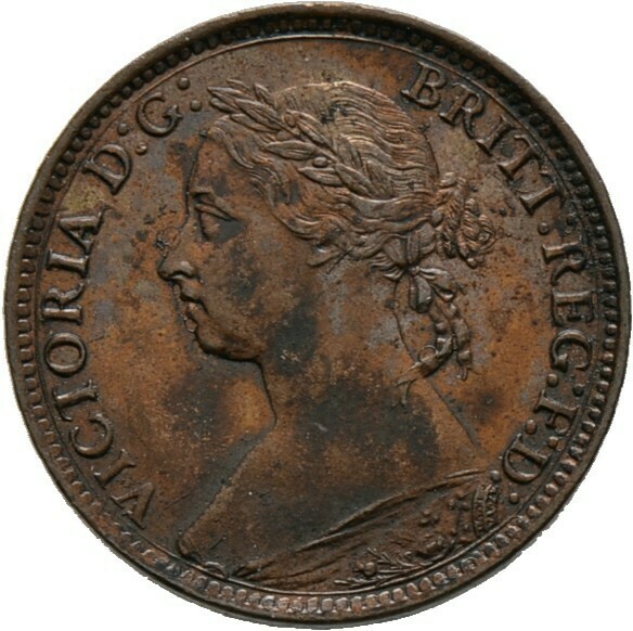 Cu-Farthing 1891, Victoria, Großbritannien