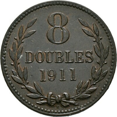 Cu-8 Doubles 1911, Georg V., Großbritannien-Guernsey