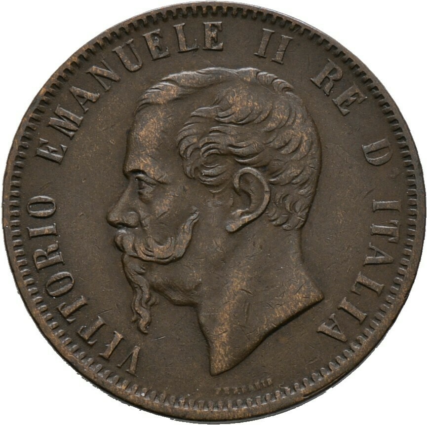 Cu-10 Centesimi 1866, Victor Emanuel II., Italien, Königreich