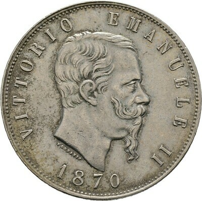 5 Lire 1870, Victor Emanuel II., Italien, Königreich